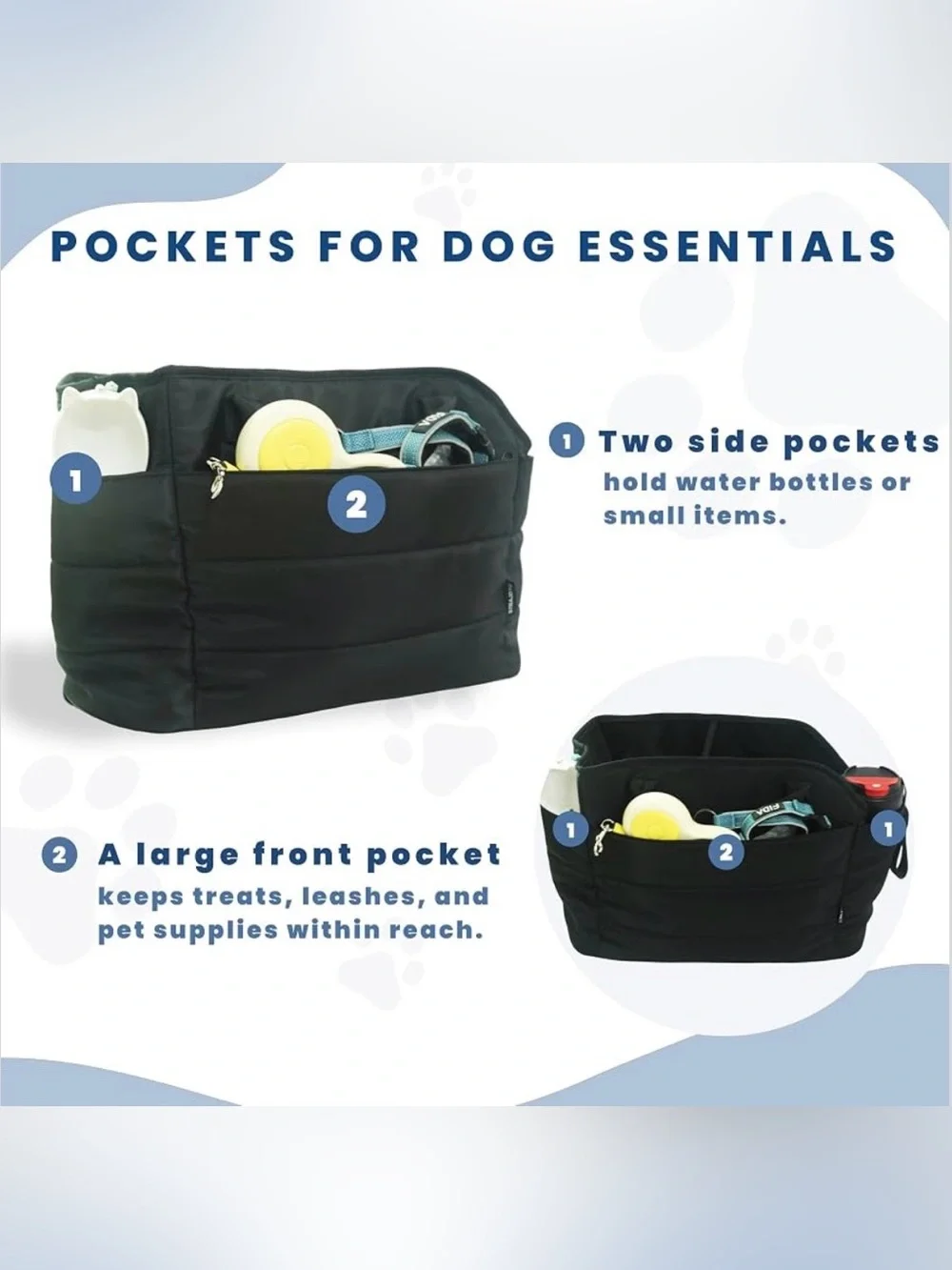 Black Dog Carrier Tote Bag